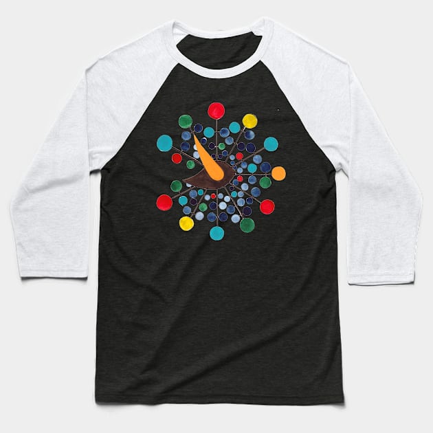 Gentry Ball Clock Bird Baseball T-Shirt by onceuponapaper